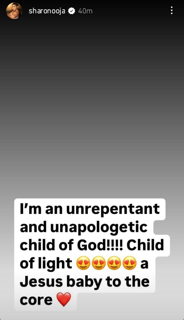 Sharon Ooja diz que é uma filha impenitente de Deus