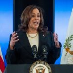 A vice-presidente dos Estados Unidos, Kamala Harris, faz comentários sobre a violência sexual relacionada ao conflito na Casa Branca.