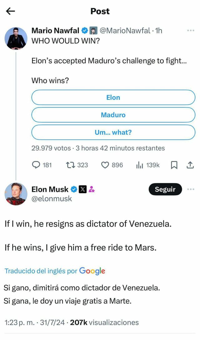  Uma briga entre Maduro e Elon Musk?  Jordi Wild oferece uma solução, com convite para Donald Trump incluído