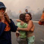 Moradores fogem enquanto incêndios florestais na Grécia se espalham apesar dos esforços “sobre-humanos”