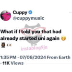 Dj Cuppy anuncia decisão de voltar a estudar para cursar o quarto grau.