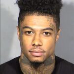 Foto do rapper Blueface após prisão por roubo em Las Vegas.