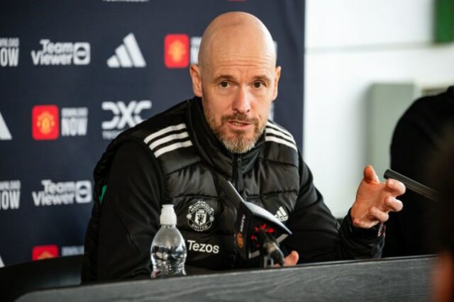 O técnico do Man Utd, Erik ten Hag, deu sua primeira coletiva de imprensa antes do jogo