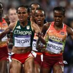 Faith Kipyegon e Gudaf Tsegay nas Olimpíadas de Paris