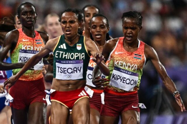 Faith Kipyegon e Gudaf Tsegay nas Olimpíadas de Paris