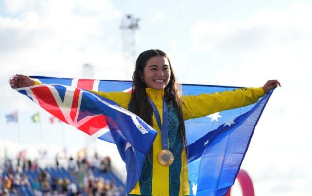 Arisa Trew, da Austrália, ganha o ouro na final do parque de skate feminino no 11º dia dos Jogos Olímpicos de Paris 2024 