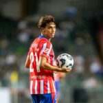 João Félix do Atlético de Madrid reage durante a partida entre Kitchee e Atlético de Madrid - BOC Life Cup no Estádio de Hong Kong