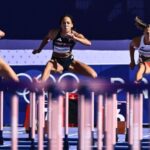 Katarina Johnson-Thompson compete nas Olimpíadas de Paris 2024