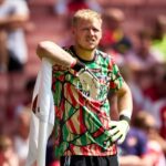 O goleiro do Arsenal e da Inglaterra, Aaron Ramsdale