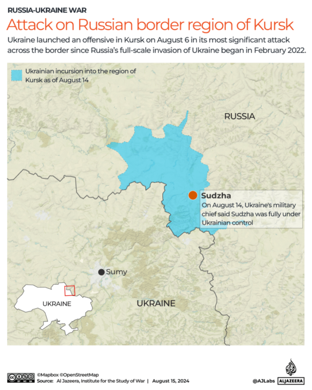 INTERATIVO - Ataque à região fronteiriça russa de Kursk - 15 de agosto de 2024-1723728508