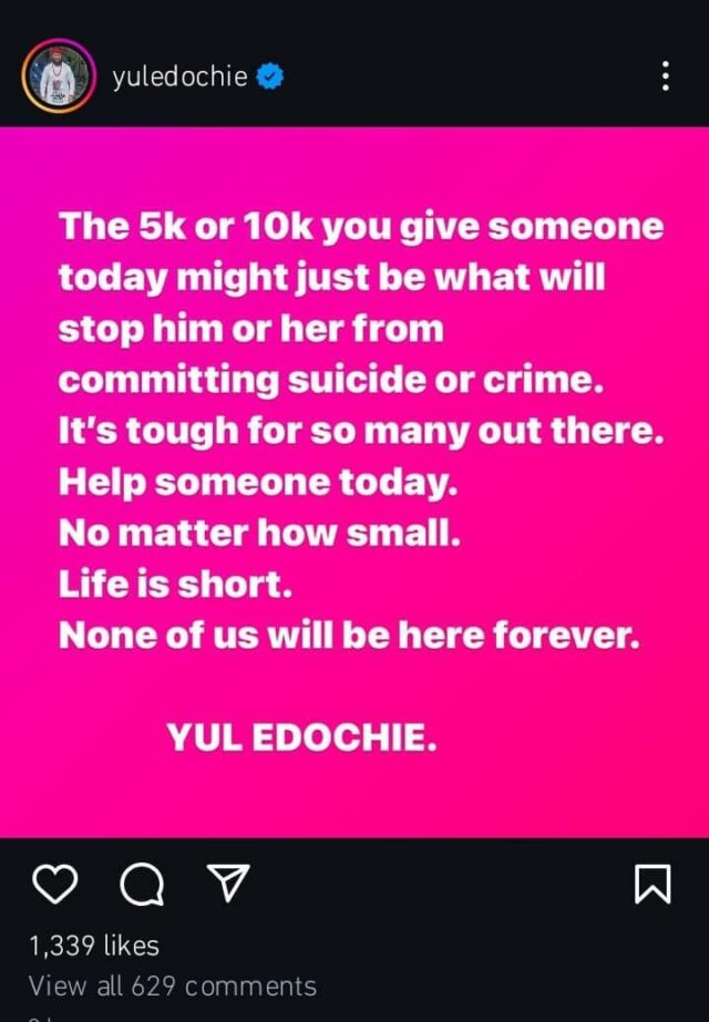 É difícil para muitos ajudar alguém hoje Yul Edochie adverte o blog nigeriano de Kemi Filani 1 minuto