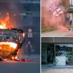 Foi uma noite de protesto e carnificina no centro da cidade de Sunderland