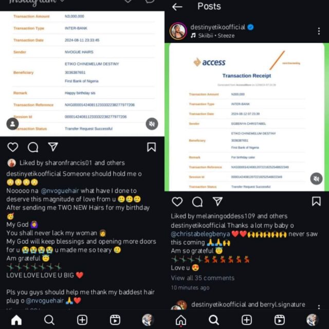 Destiny Etiko recebe N3 milhões como presente de aniversário