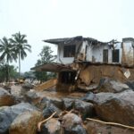 Casas destruídas em deslizamentos de terra em Chooralma.  Foto/TA Amerudheen