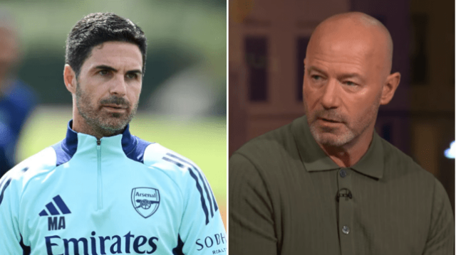 Mikel Arteta (esquerda) e Alan Shearer (direita)