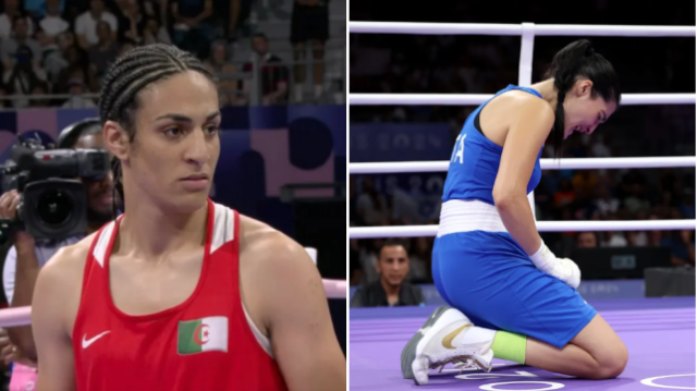 O boxeador argelino Imane Khelif 