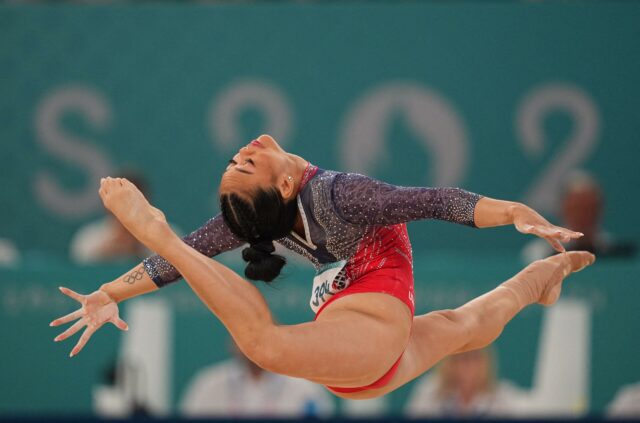 Suni Lee na final: Ginástica artística - Paris 2024 - Torneio geral feminino