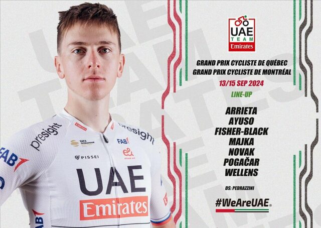 Pogacar e Ayuso comandarão a UAE Team Emirates no Canadá