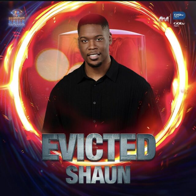 Shaun é despejado da casa BBNaija.