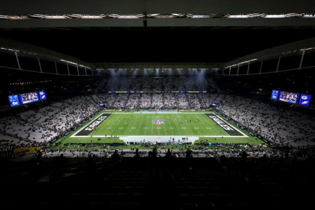 SÃO PAULO, BRASIL - 06 DE SETEMBRO: Uma visão geral antes do jogo entre o Green Bay Packers e o Philadelphia Eagles na Arena Corinthians em 6 de setembro de 2024 em São Paulo, Brasil.