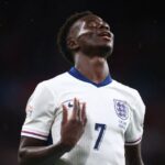 Bukayo Saka da Inglaterra durante a partida do Grupo B2 da Liga B da UEFA Nations League 2024/25 entre Inglaterra e Finlândia