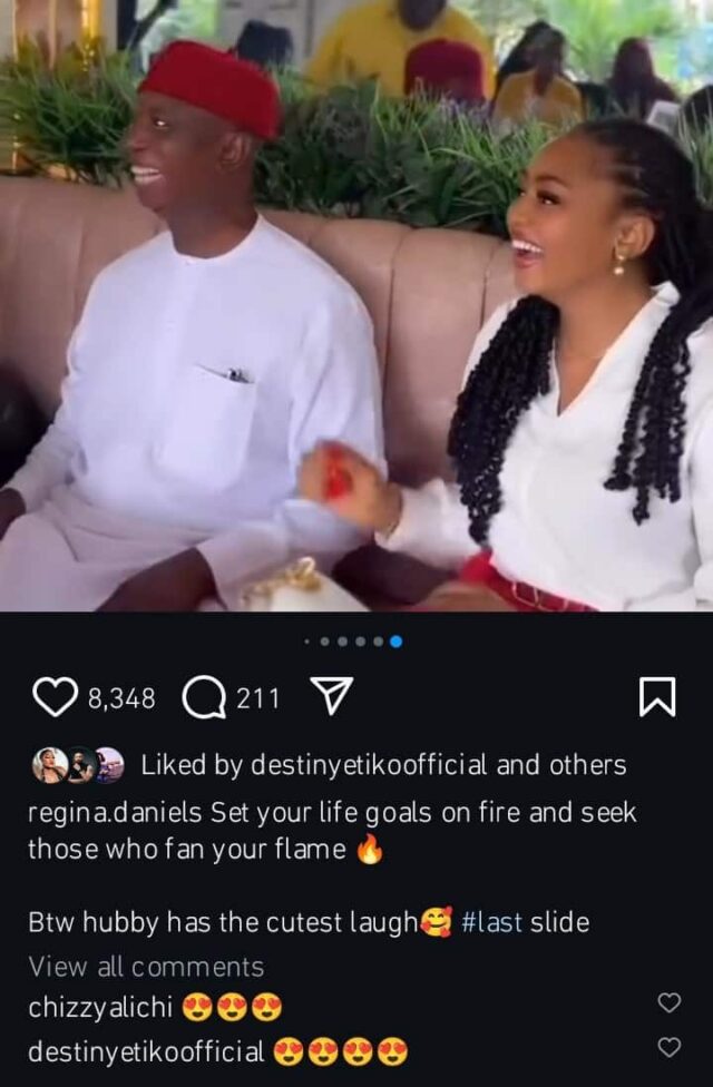 Regina Daniels diz que o marido tem a risada mais fofa