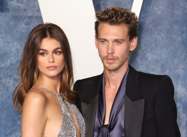 Kaia Gerber e Austin Butler comparecem à festa do Oscar da Vanity Fair de 2023 no Wallis Annenberg Center for the Performing Arts em 12 de março de 2023 em Beverly Hills, Califórnia. Foto: CraSH/imageSPACE. 12 de março de 2023 Na foto: Kaia Gerber, Austin Butler. Crédito da foto: CraSH/imageSPACE / MEGA TheMegaAgency.com +1 888 505 6342 (Mega Agency TagID: MEGA955204_029.jpg) (Foto via Mega Agency)