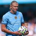 Erling Haaland do Manchester City durante a partida da Premier League entre Manchester City FC e Ipswich Town FC no Etihad Stadium em 24 de agosto de 2024