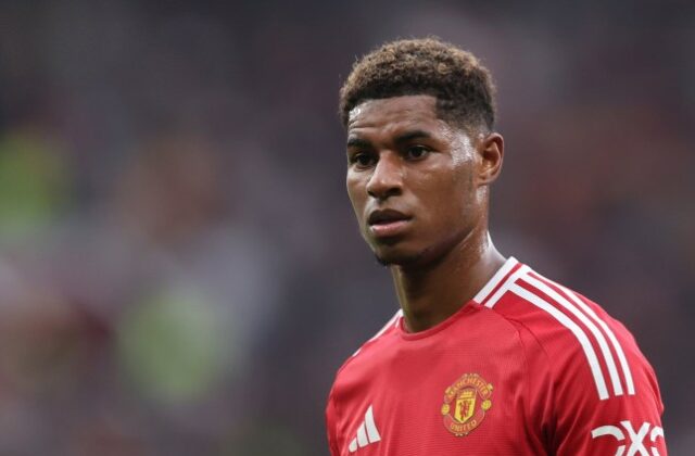 Marcus Rashford do Manchester United durante a partida da Premier League entre Manchester United FC e Liverpool FC em Old Trafford em 01 de setembro de 2024 em Manchester, Inglaterra