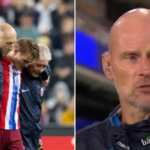 Martin Odegaard, à esquerda, é ajudado a sair do campo depois de sofrer uma lesão no tornozelo, sobre a qual o técnico da Noruega, Stale Solbakken, à direita, atualizou