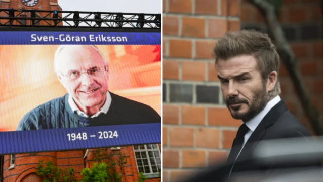 David Beckham estava entre os enlutados que chegaram cedo para o funeral de Sven-Goran Eriksson 