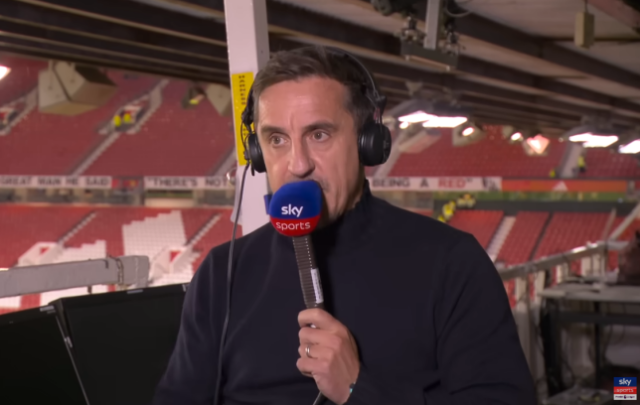 Gary Neville, ex-zagueiro do Manchester United, em Old Trafford