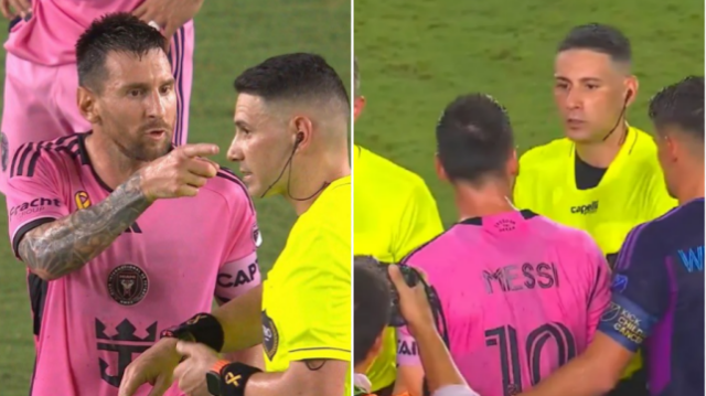 Lionel Messi confrontou o árbitro