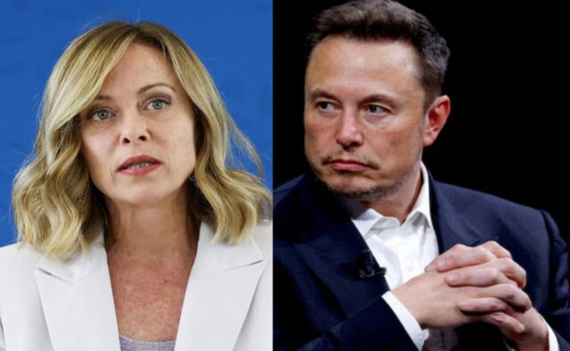 Elon Musk chama a primeira-ministra da Itália, Giorgia Meloni, de 'autêntica e honesta' na gala de premiação