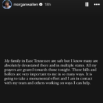 Captura de tela das histórias do Instagram de Morgan Wallen