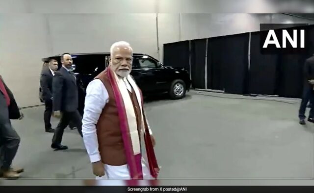 PM Modi no Nassau Coliseum, em Nova York, preparado para abordar a comunidade indiana