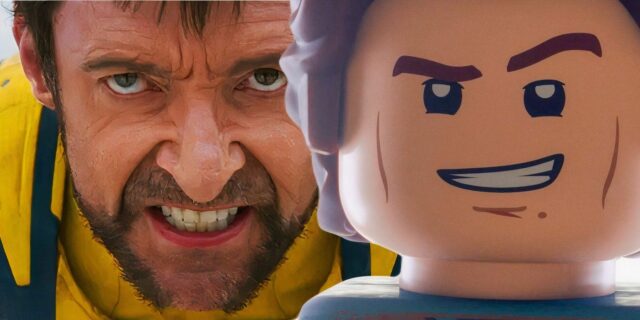 Imagem dividida de Wolverine rosnando em Deadpool Wolverine e Han Solo sorrindo maliciosamente em Lego Star Wars