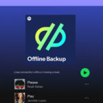 Captura de tela da lista de reprodução do Backup offline no aplicativo Spotify.