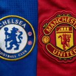 Os emblemas dos clubes da Premier League Chelsea e Manchester United