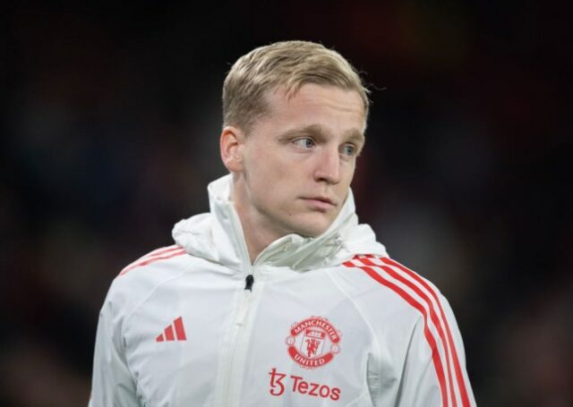 Donny Van De Beek, do Manchester United, antes da partida da Premier League entre Sheffield United e Manchester United em Bramall Lane