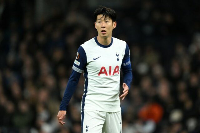 Son Heung-Min do Tottenham Hotspur durante a partida da Fase MD1 da Liga Europa 2024/25 da UEFA entre Tottenham Hotspur e Qarabag FK