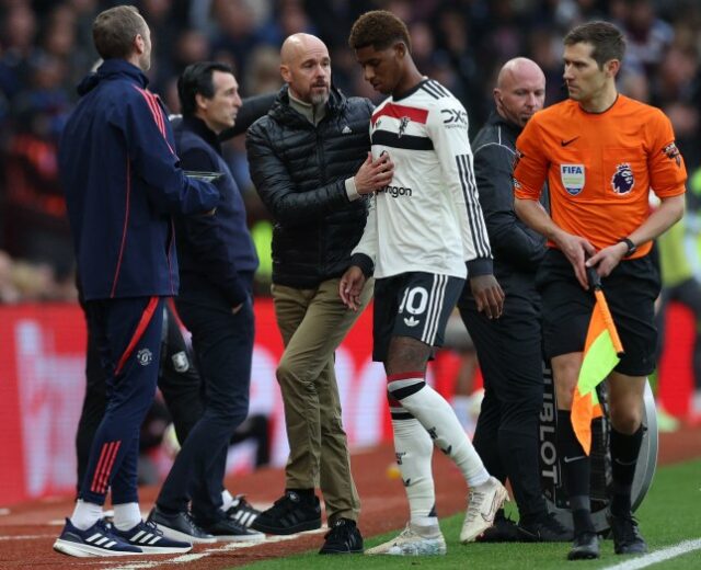 Técnico do Manchester United, Erik ten Hag e Marcus Rashford