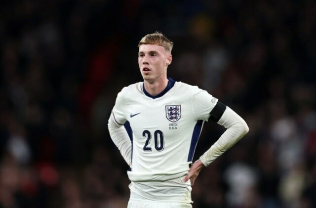 Cole Palmer da Inglaterra durante a partida do Grupo B2 da Liga B da UEFA Nations League 2024/25 entre Inglaterra e Grécia no Estádio de Wembley