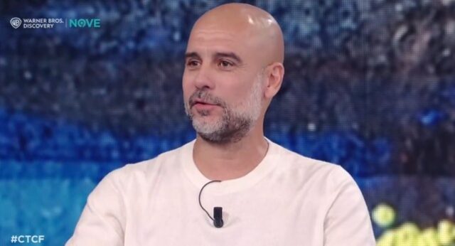 O técnico do Manchester City, Pep Guardiola, falando no chat italiano Che Tempo Che Fa