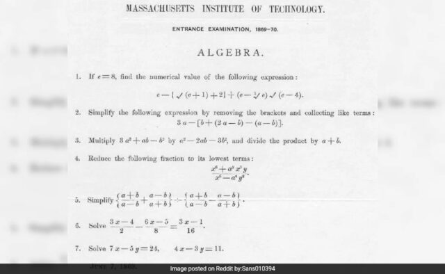 O artigo do exame de admissão do MIT de 1869 se torna viral por ser muito fácil, você consegue decifrá-lo?