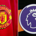 Os emblemas do Manchester United e da Premier League