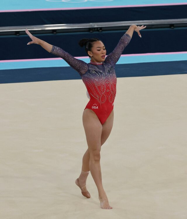 Suni Lee no chão na final: Ginástica artística - Paris 2024 - Torneio geral feminino