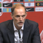 Thomas Tuchel em sua coletiva de imprensa na Inglaterra